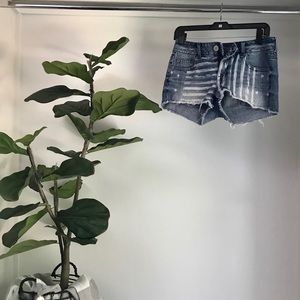 American Eagle patriotic flag denim shorts SZ 4